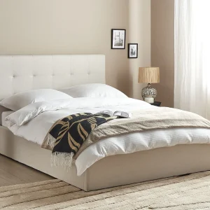 Bed met opbergruimte Stof LORIENT 140 x 200 cm Beige Bed met opbergruimte Stof LORIENT 140 x 200 cm Beige
