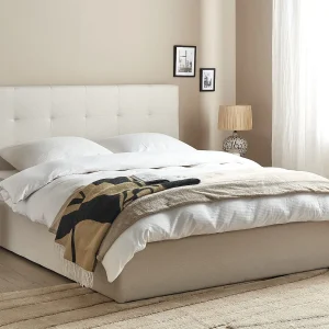 Bed met opbergruimte Stof LORIENT 160 x 200 cm Beige Bed met opbergruimte Stof LORIENT 160 x 200 cm Beige