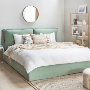 Bed met opbergruimte Fluweel BAJONNA 180 x 200 cm Mintgroen Bed met opbergruimte Fluweel BAJONNA 180 x 200 cm Mintgroen