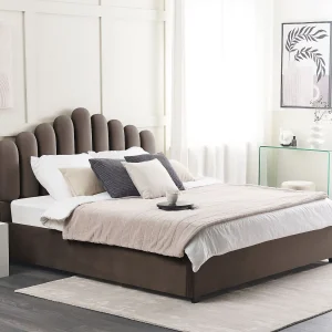 Bed met opbergruimte Fluweel VINCENNES 180 x 200 cm Taupe Bed met opbergruimte Fluweel VINCENNES 180 x 200 cm Taupe