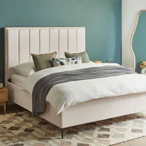 Bed met opbergruimte Bouclé SEZANNE 160 x 200 cm Gebroken wit Bed met opbergruimte Bouclé SEZANNE 160 x 200 cm Gebroken wit