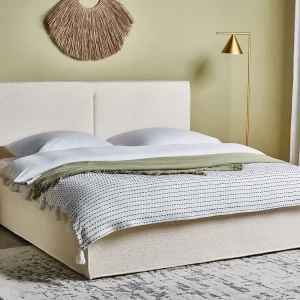 Bed met opbergruimte Bouclé MOISSAC 180 x 200 cm Gebroken wit Bed met opbergruimte Bouclé MOISSAC 180 x 200 cm Gebroken wit