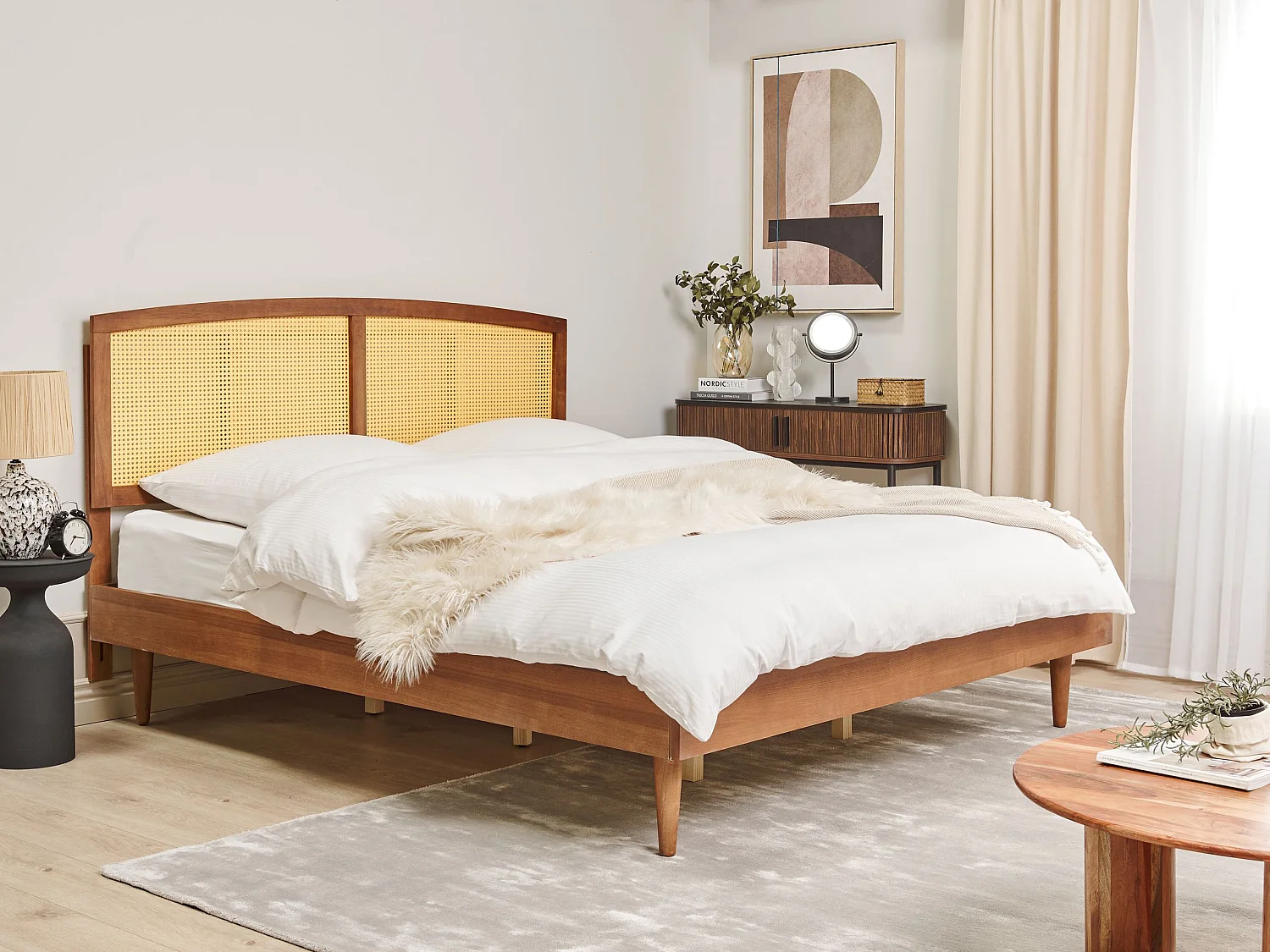 Bed Rotan VARZY 180 x 200 cm Bruin