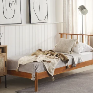 Bed hout lichtbruin 90 x 200 cm BARRET