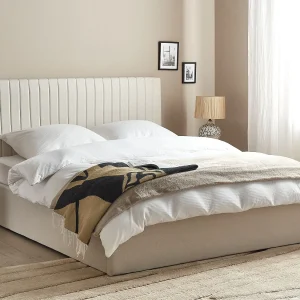 Bed met opbergruimte Stof VION 160 x 200 cm Beige