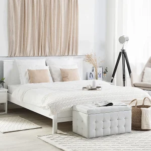 Bed Dennenhout OLIVET 180 x 200 cm Wit Bed Dennenhout OLIVET 180 x 200 cm Wit