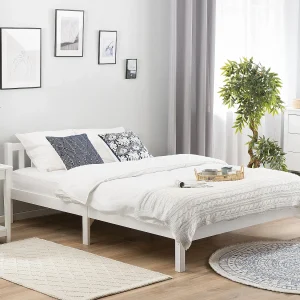 Bed Dennenhout FLORAC 180 x 200 cm Wit