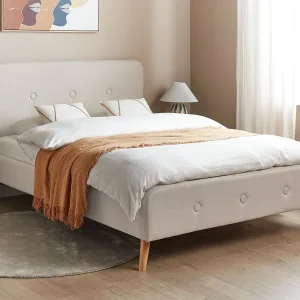 Bed Stof RENNES 140 x 200 cm Lichtbeige Bed Stof RENNES 140 x 200 cm Lichtbeige