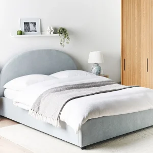 Bed met opbergruimte Stof VAUCLUSE 160 x 200 cm Lichtblauw Bed met opbergruimte Stof VAUCLUSE 160 x 200 cm Lichtblauw