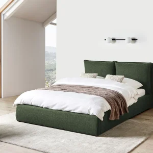 Bed met opbergruimte Stof BAJONNA 160 x 200 cm Donkergroen Bed met opbergruimte Stof BAJONNA 160 x 200 cm Donkergroen