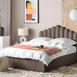 Bed met opbergruimte Fluweel VINCENNES 160 x 200 cm Taupe Bed met opbergruimte Fluweel VINCENNES 160 x 200 cm Taupe