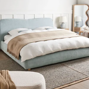Bed met opbergruimte Stof BLAGNAC 180 x 200 cm Lichtblauw