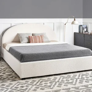 Bed met opbergruimte Bouclé VAUCLUSE 180 x 200 cm Gebroken wit Bed met opbergruimte Bouclé VAUCLUSE 180 x 200 cm Gebroken wit