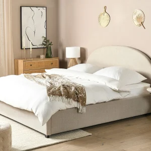Bed met opbergruimte Stof VAUCLUSE 180 x 200 cm Zandbeige Bed met opbergruimte Stof VAUCLUSE 180 x 200 cm Zandbeige