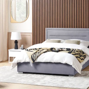 Bed met opbergruimte Fluweel ROUEN 160 x 200 cm Donkergrijs Bed met opbergruimte Fluweel ROUEN 160 x 200 cm Donkergrijs