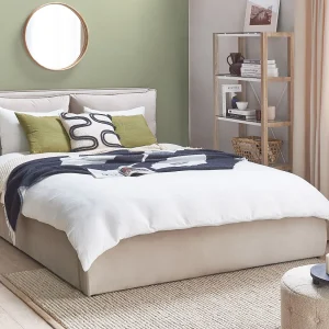 Bed met opbergruimte Fluweel BAJONNA 160 x 200 cm Beige Bed met opbergruimte Fluweel BAJONNA 160 x 200 cm Beige