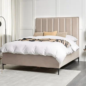 Bed met opbergruimte Fluweel SEZANNE 140 x 200 cm Taupe Bed met opbergruimte Fluweel SEZANNE 140 x 200 cm Taupe