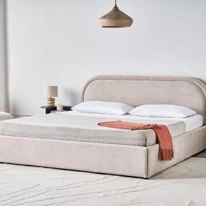 Bed met opbergruimte Stof QUILLIEN 180 x 200 cm Taupe Bed met opbergruimte Stof QUILLIEN 180 x 200 cm Taupe