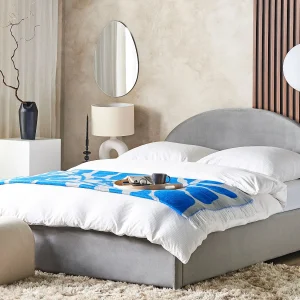 Bed met opbergruimte Fluweel VAUCLUSE 180 x 200 cm Lichtgrijs Bed met opbergruimte Fluweel VAUCLUSE 180 x 200 cm Lichtgrijs
