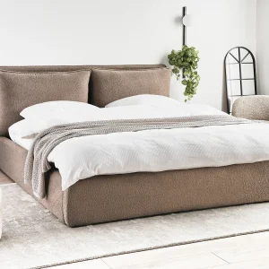 Bed met opbergruimte Bouclé BAJONNA 180 x 200 cm Taupe Bed met opbergruimte Bouclé BAJONNA 180 x 200 cm Taupe