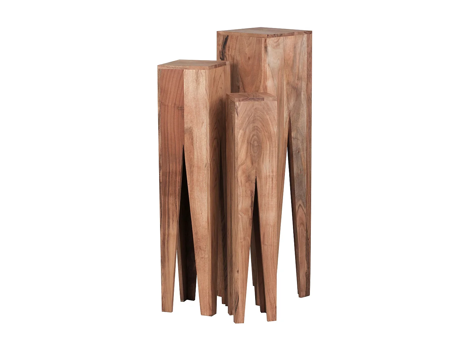 bijzettafel set van 3 massief houten acacia
