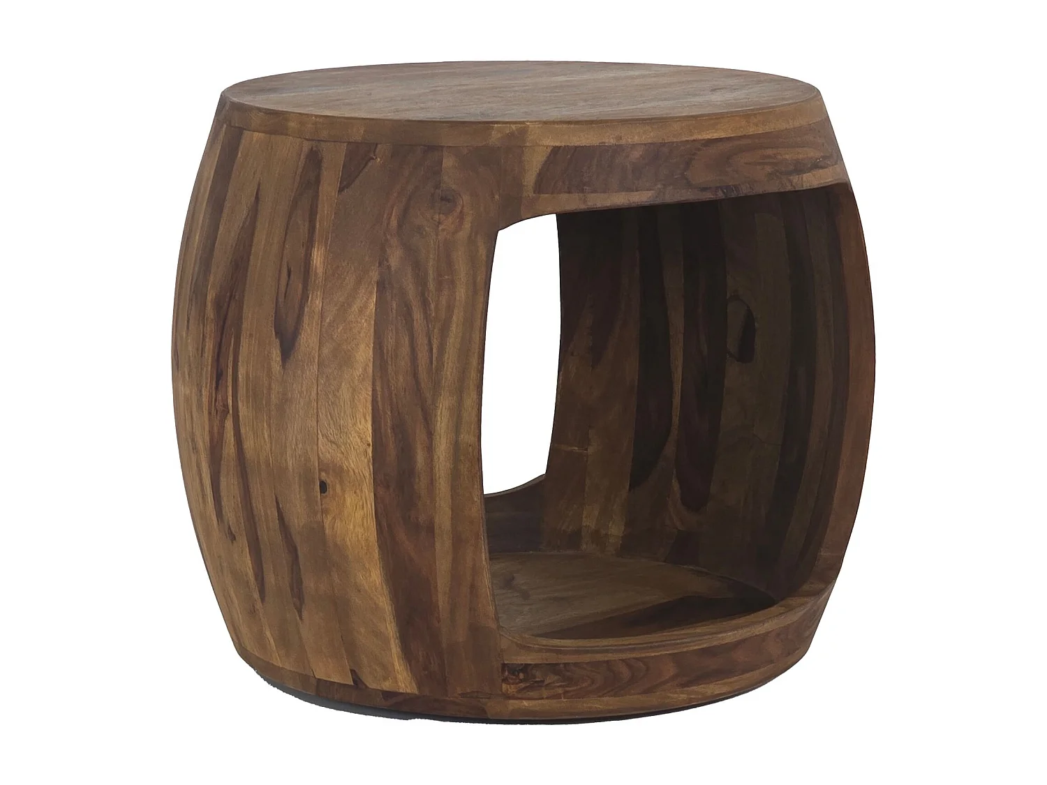 Bijzettafel Ø 50cm Sheesham Massief Hout Rond met
