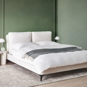 Bed Bouclé MELLE 160 x 200 cm Gebroken wit Bed Bouclé MELLE 160 x 200 cm Gebroken wit