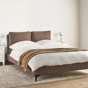 Bed Bouclé MELLE 140 x 200 cm Bruin Bed Bouclé MELLE 140 x 200 cm Bruin