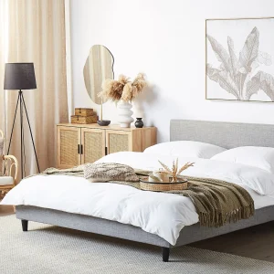 Bed Stof FITOU 180 x 200 cm Lichtgrijs Bed Stof FITOU 180 x 200 cm Lichtgrijs