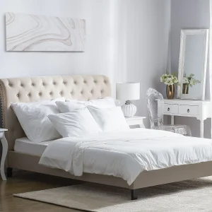 Bed Stof REIMS 180 x 200 cm Beige Bed Stof REIMS 180 x 200 cm Beige