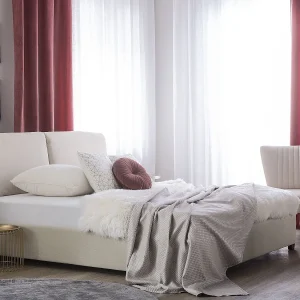 Bed Stof BELFORT 140 x 200 cm Lichtbeige Bed Stof BELFORT 140 x 200 cm Lichtbeige