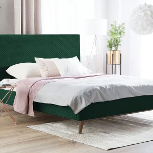 Bed Fluweel BAYONNE 140 x 200 cm Donkergroen Bed Fluweel BAYONNE 140 x 200 cm Donkergroen