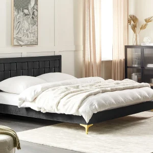 Bed Fluweel LIMOUX 180 x 200 cm Zwart
