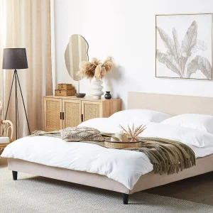 Bed Stof FITOU 180 x 200 cm Beige Bed Stof FITOU 180 x 200 cm Beige