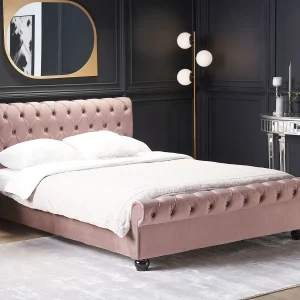 Bed Fluweel AVALLON 180 x 200 cm Roze