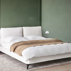 Bed Bouclé MELLE 180 x 200 cm Gebroken wit Bed Bouclé MELLE 180 x 200 cm Gebroken wit