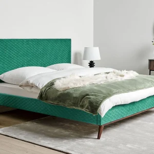 Bed Fluweel BAYONNE 180 x 200 cm Groen Bed Fluweel BAYONNE 180 x 200 cm Groen