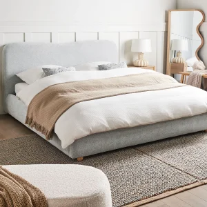 Bed met opbergruimte Stof BLAGNAC 160 x 200 cm Lichtgrijs