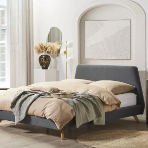 Bed Stof VIENNE 180 x 200 cm Grijs