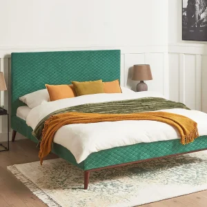 Bed Fluweel BAYONNE 160 x 200 cm Donkergroen Bed Fluweel BAYONNE 160 x 200 cm Donkergroen