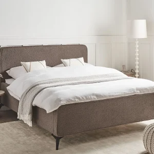Bed Bouclé VALOGNES 160 x 200 cm Bruin