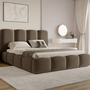BESILIO Wolkenbed met opbergruimte en lattenbodem 200×200 Puffy – gestoffeerd fluwelen bed – Bruin BESILIO Wolkenbed met opbergruimte en lattenbodem 200×200 Puffy – gestoffeerd fluwelen bed – Bruin