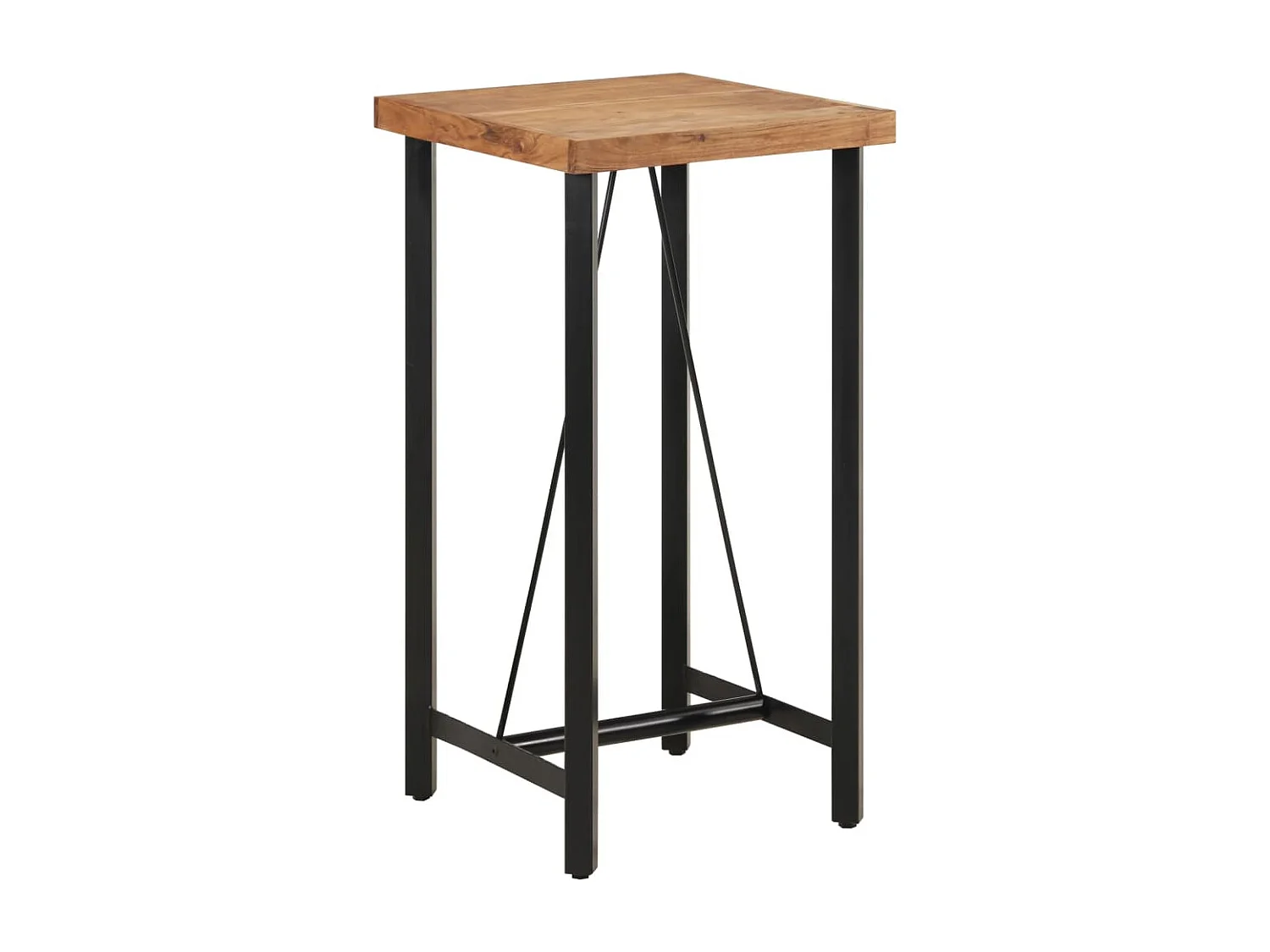 Bartafel 55x55x107 cm massief acaciahout en ijzer
