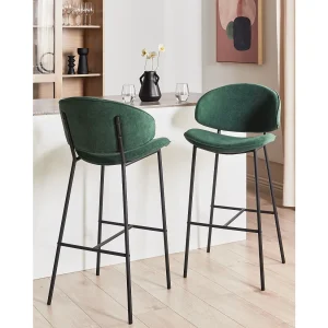 Set van 2 barstoelen KIANA Donkergroen Set van 2 barstoelen KIANA Donkergroen