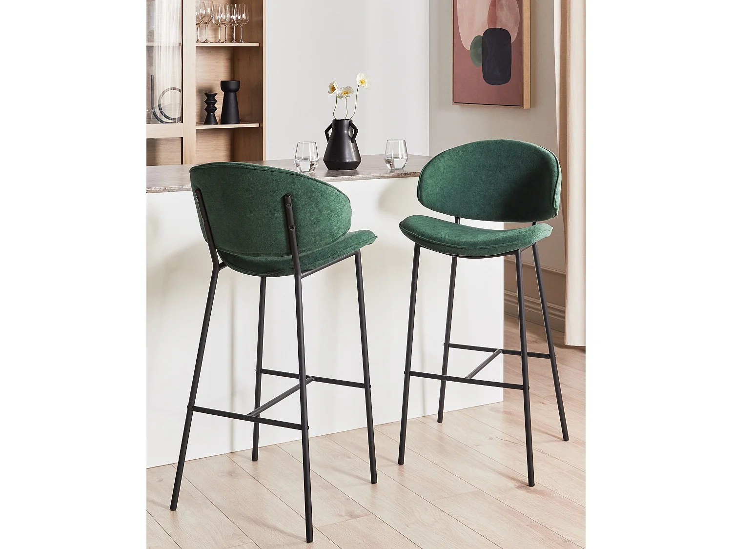 Set van 2 barstoelen KIANA Donkergroen