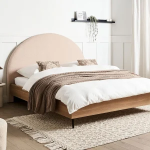 Bed Bouclé MILLAY 160 x 200 cm Beige