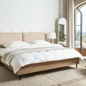 Bed Bouclé LIMANTON 180 x 200 cm Beige Bed Bouclé LIMANTON 180 x 200 cm Beige