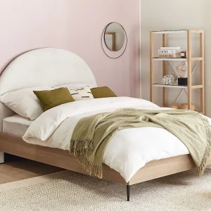 Bed Stof MILLAY 140 x 200 cm Gebroken wit Bed Stof MILLAY 140 x 200 cm Gebroken wit
