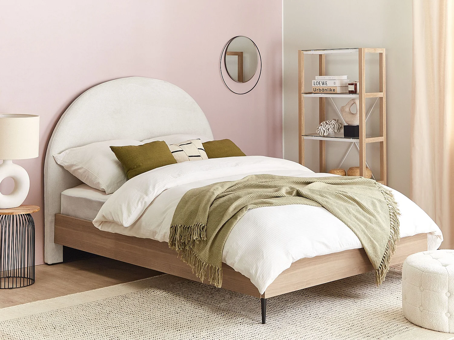 Bed Stof MILLAY 140 x 200 cm Gebroken wit