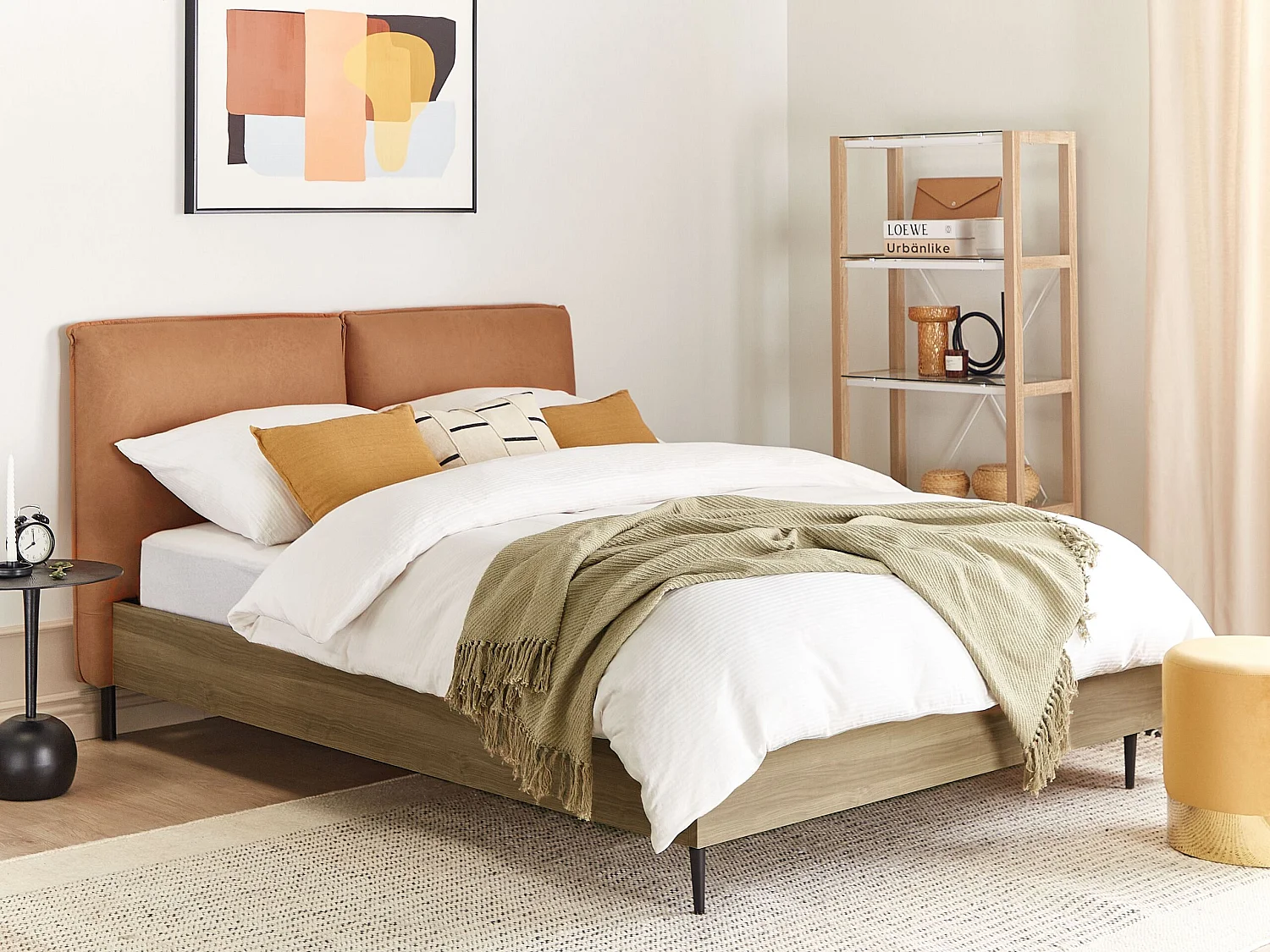 Bed Kunstleer LIMANTON 140 x 200 cm Goudbruin